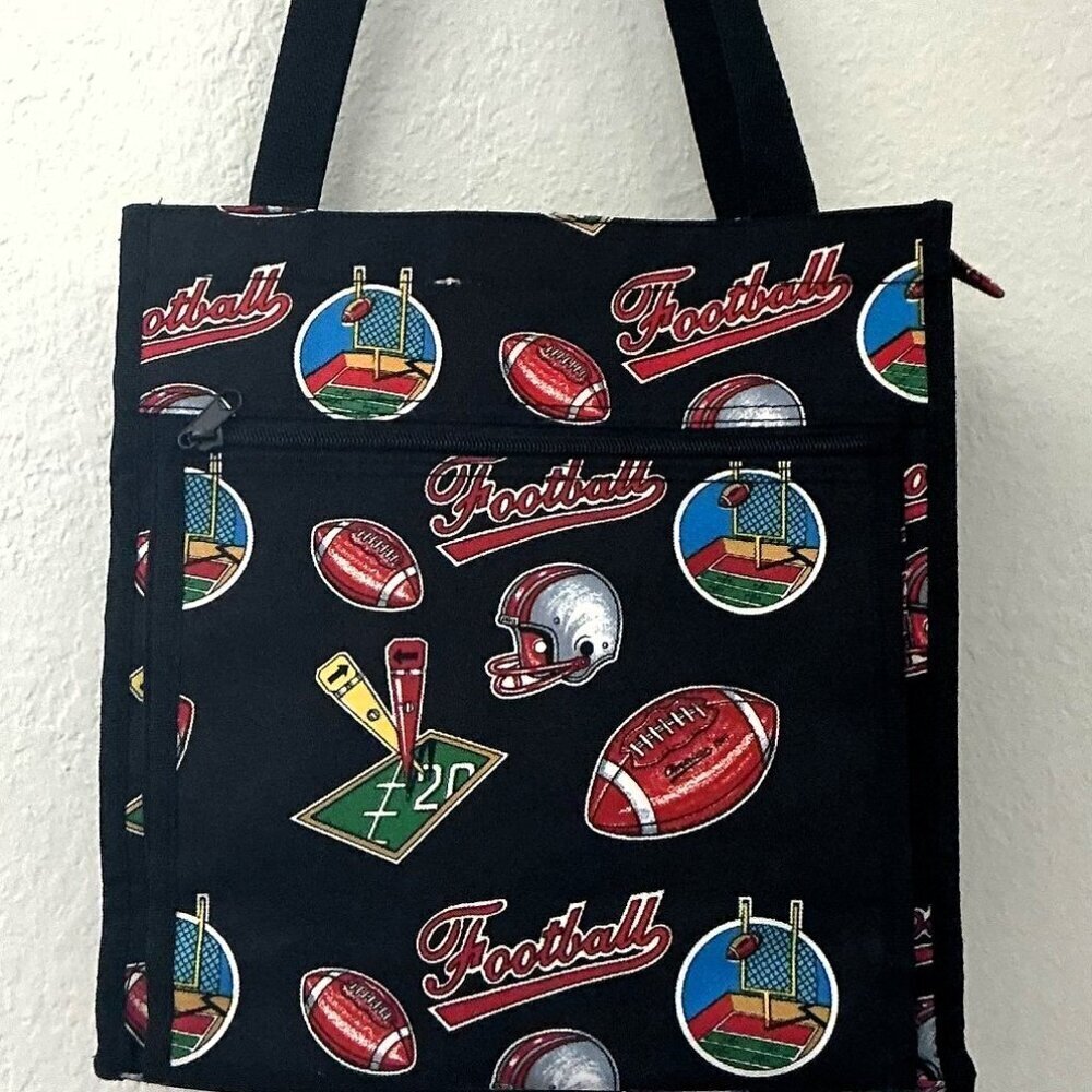 Vintage-Style Football Canvas Tote Bag - Picture 4 of 16